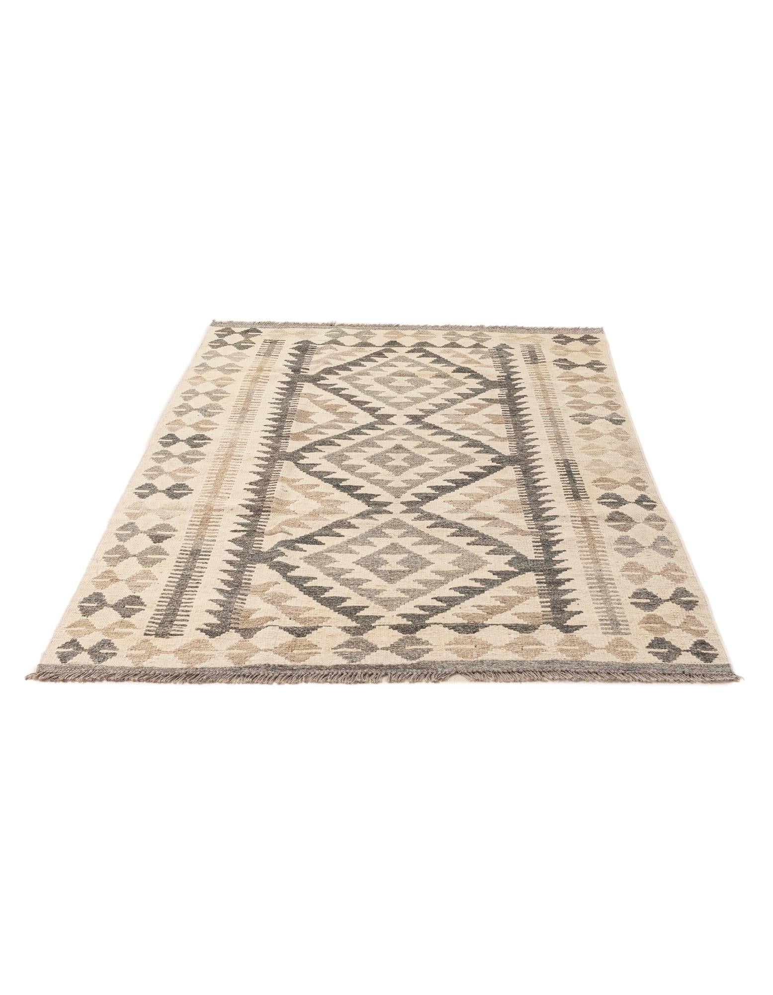 3' 5 x 5' 4 Hand Woven Kilim Maymana Wool Rug
