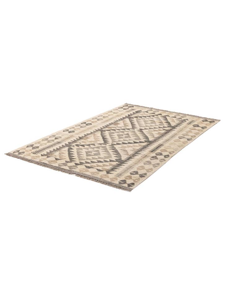 Detail image of 3' 5 x 5' 4 Hand Woven Kilim Maymana Wool Rug