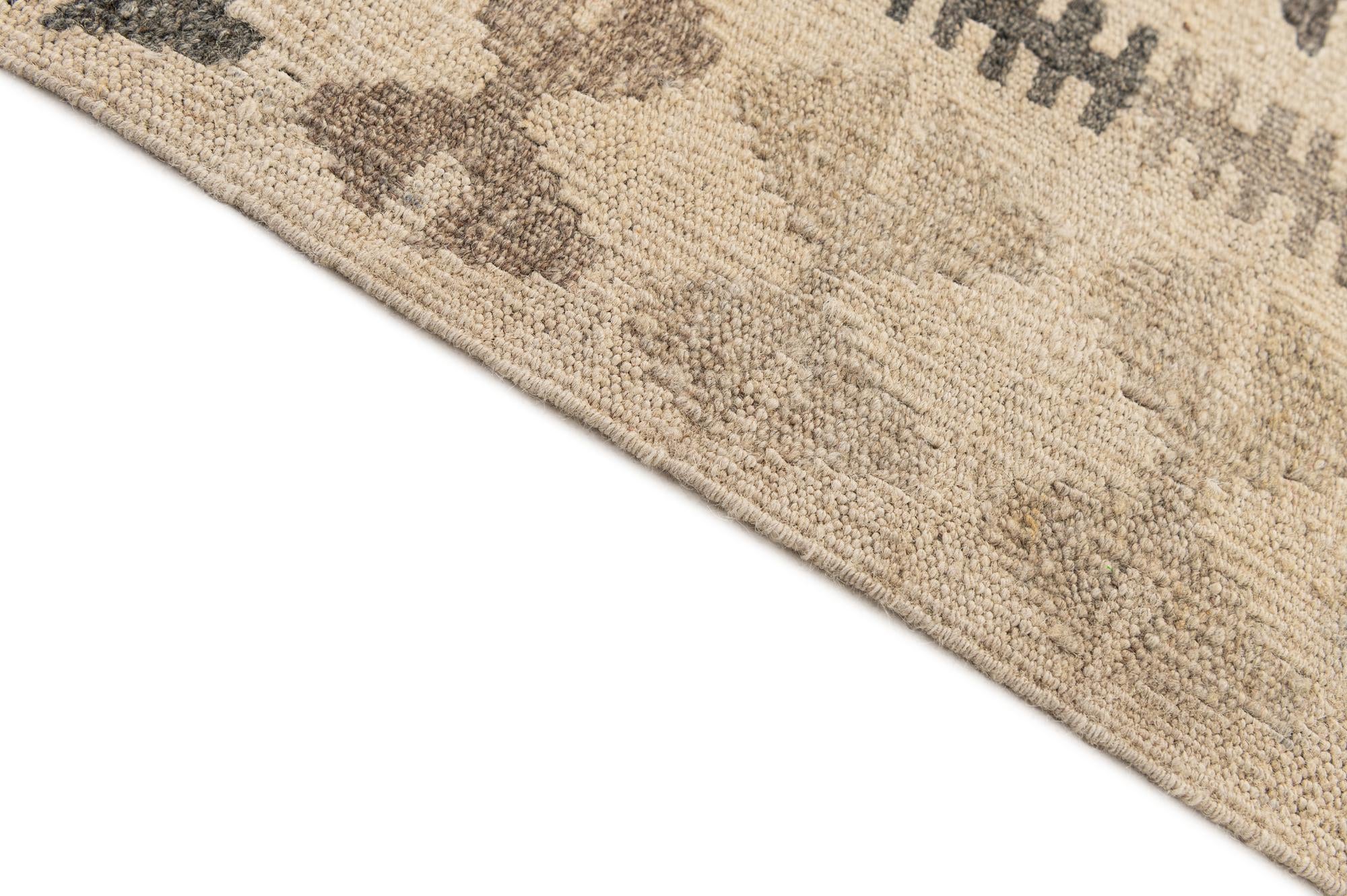 3' 5 x 5' 4 Hand Woven Kilim Maymana Wool Rug