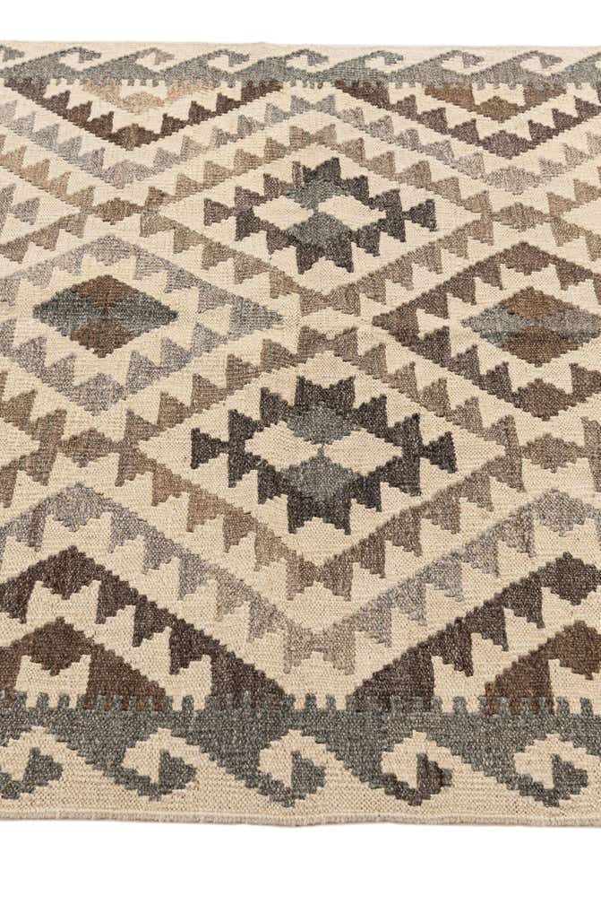 3' 8 x 5' 1 Hand Woven Kilim Maymana Wool Rug