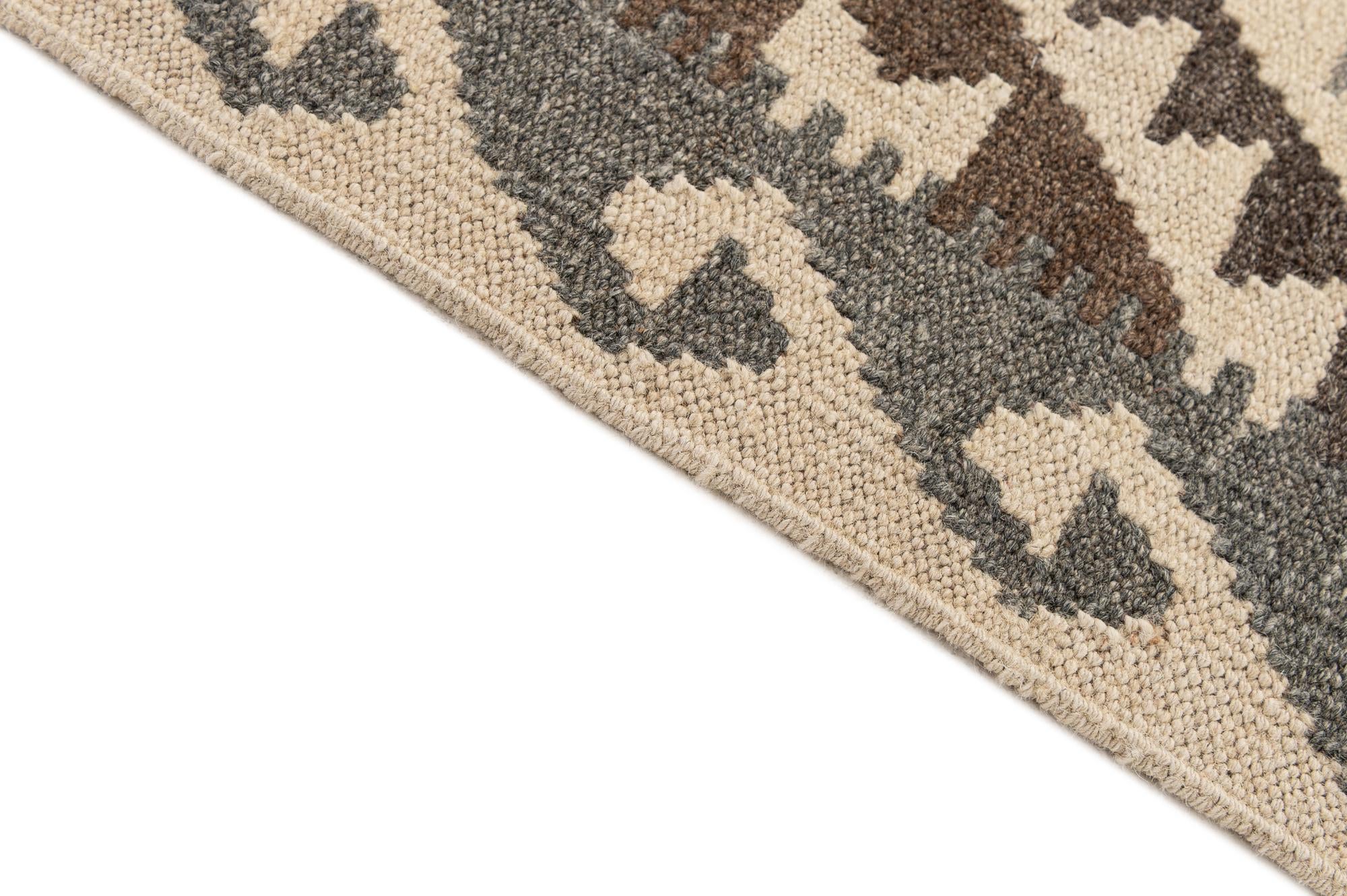 3' 8 x 5' 1 Hand Woven Kilim Maymana Wool Rug