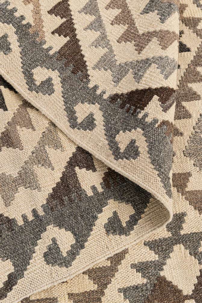 3' 8 x 5' 1 Hand Woven Kilim Maymana Wool Rug