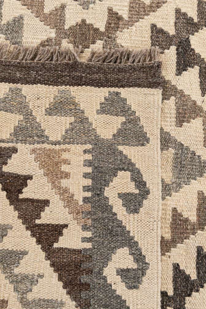 3' 8 x 5' 1 Hand Woven Kilim Maymana Wool Rug