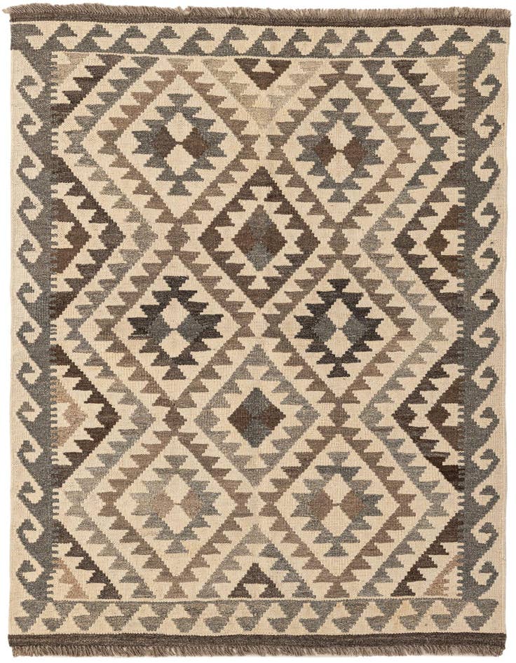 Detail image of 3' 8 x 5' 1 Hand Woven Kilim Maymana Wool Rug