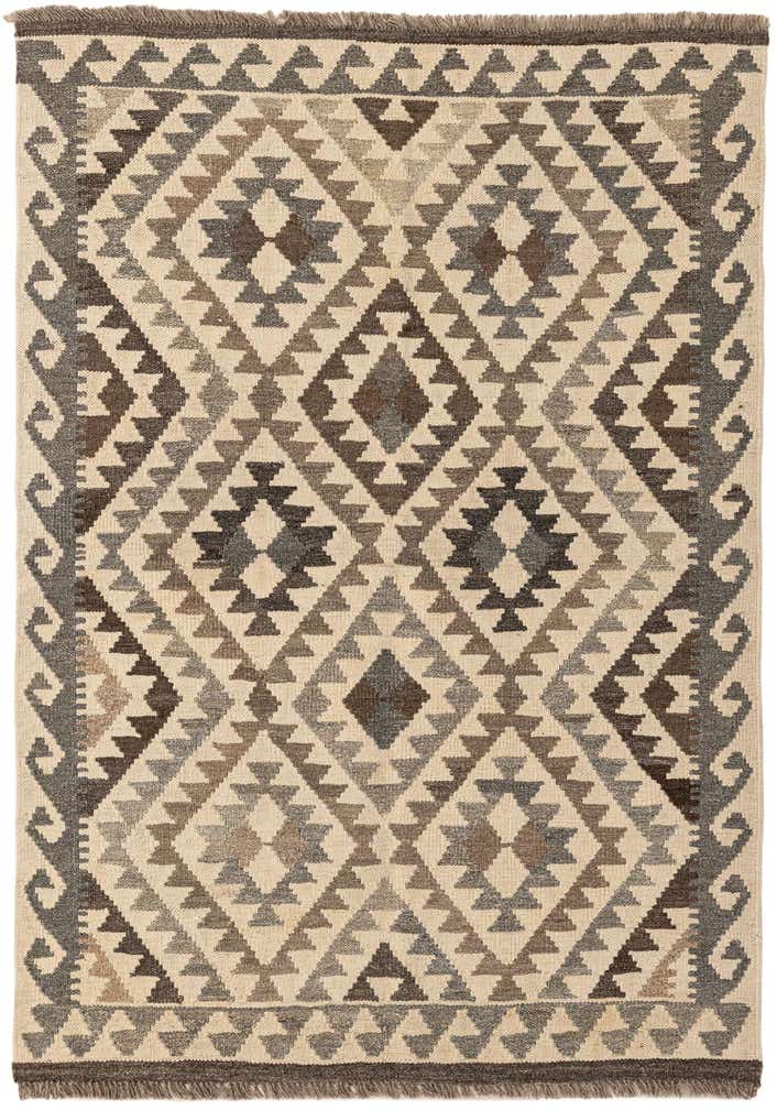 3' 8 x 5' 1 Hand Woven Kilim Maymana Wool Rug