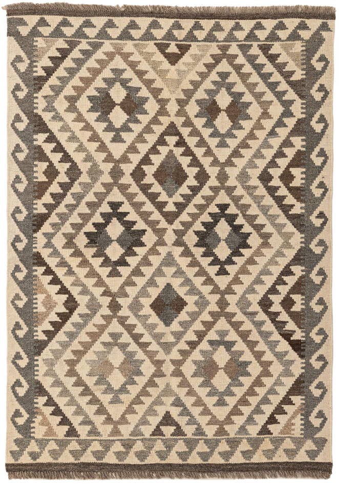 Detail image of 3' 8 x 5' 1 Hand Woven Kilim Maymana Wool Rug