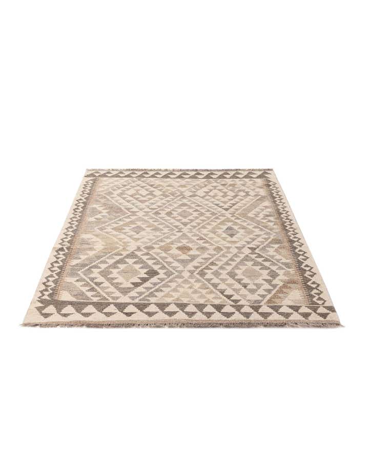 3' 9 x 5' 4 Hand Woven Kilim Maymana Wool Rug