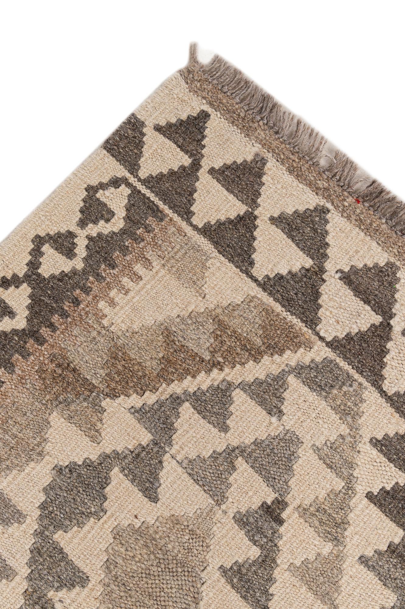 3' 9 x 5' 4 Hand Woven Kilim Maymana Wool Rug