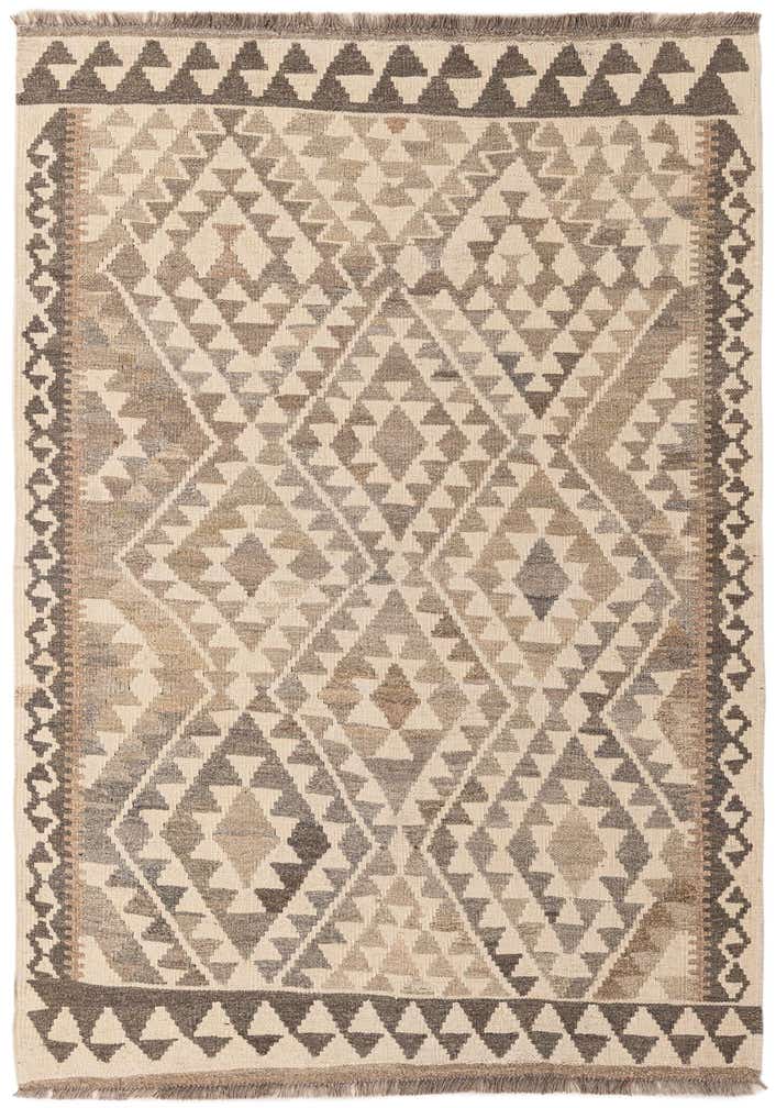 3' 9 x 5' 4 Hand Woven Kilim Maymana Wool Rug
