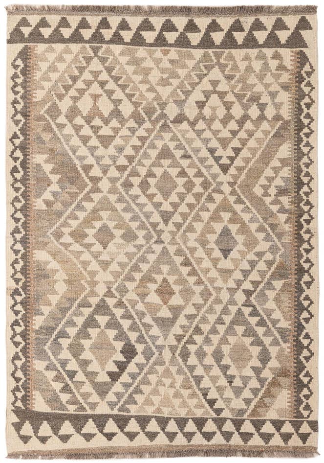Detail image of 3' 9 x 5' 4 Hand Woven Kilim Maymana Wool Rug