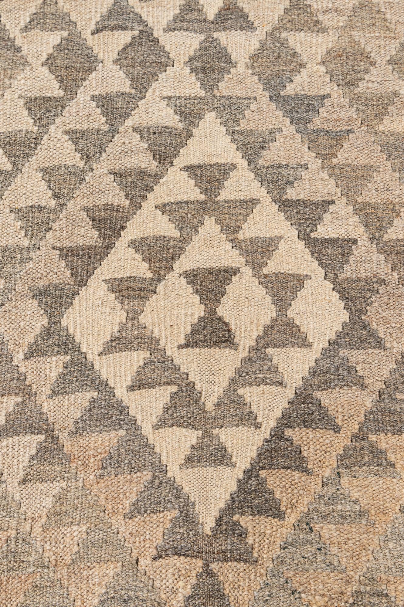 4' x 5' 8 Hand Woven Kilim Maymana Wool Rug