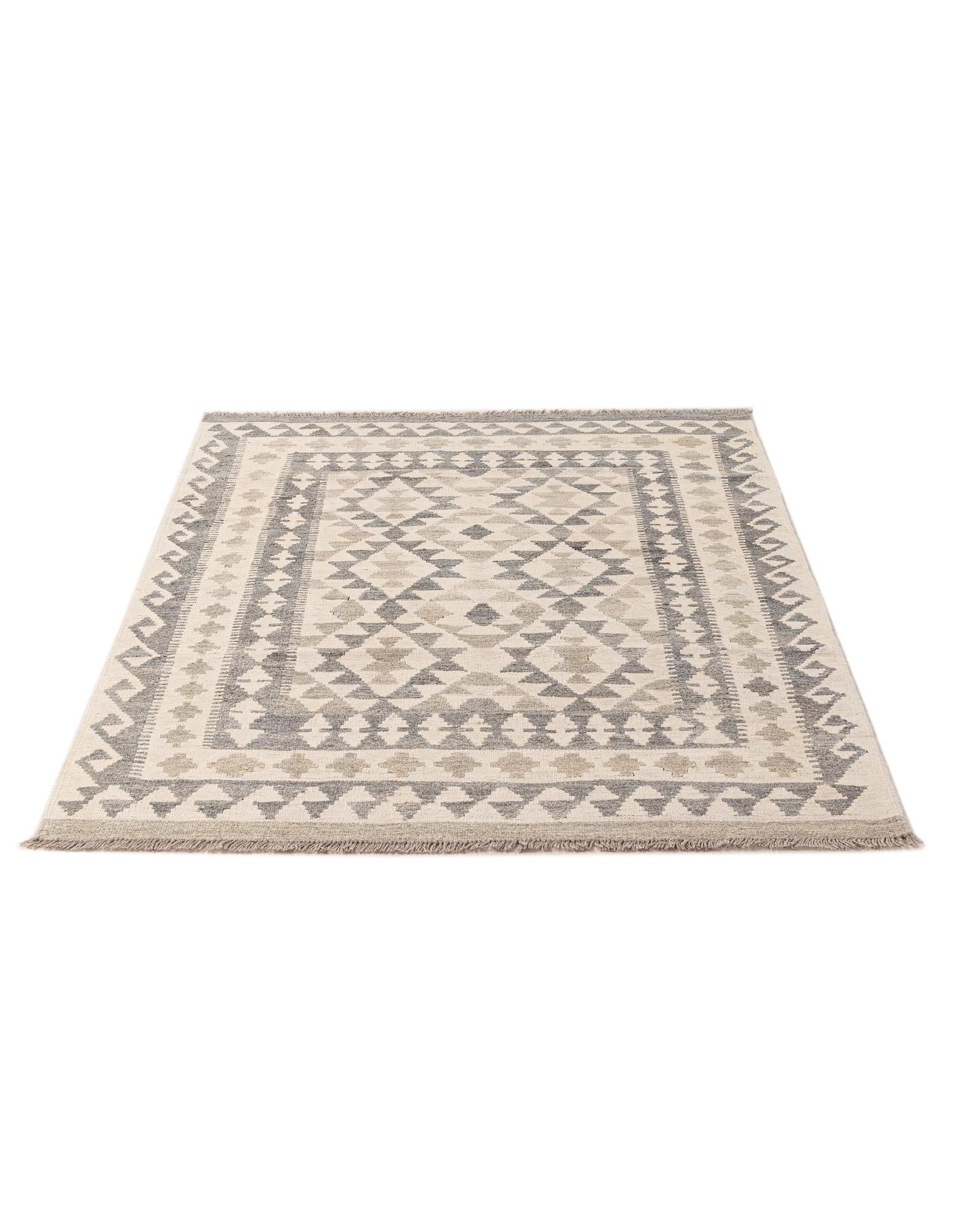3' 11 x 5' 5 Hand Woven Kilim Maymana Wool Rug