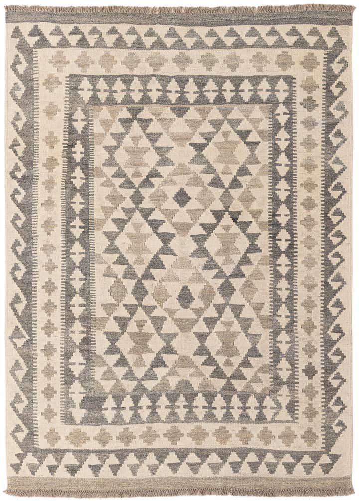 3' 11 x 5' 5 Hand Woven Kilim Maymana Wool Rug