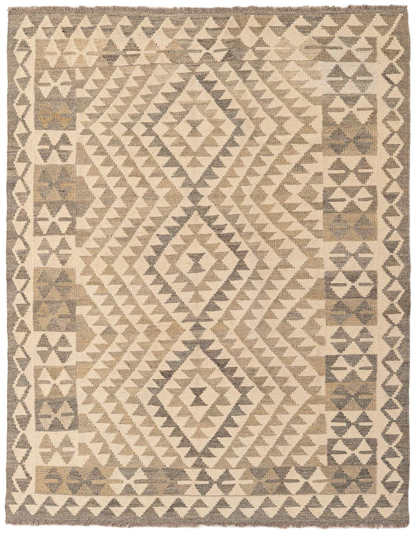 4' x 5' 11 Hand Woven Kilim Maymana Wool Rug
