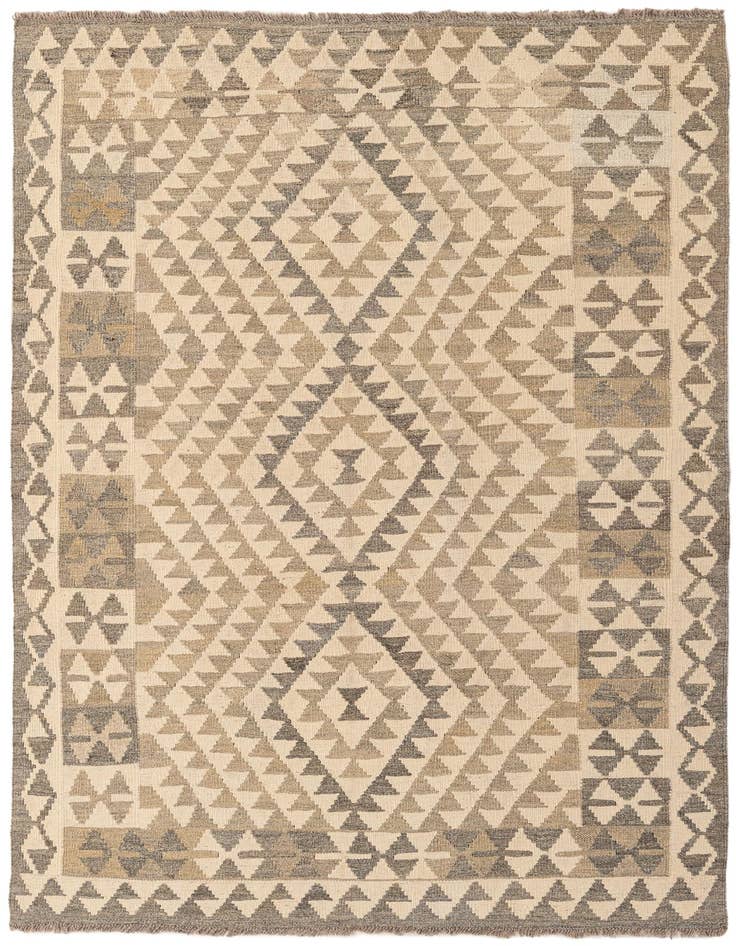 Detail image of 4' x 5' 11 Hand Woven Kilim Maymana Wool Rug