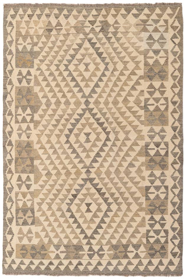 Detail image of 4' x 5' 11 Hand Woven Kilim Maymana Wool Rug