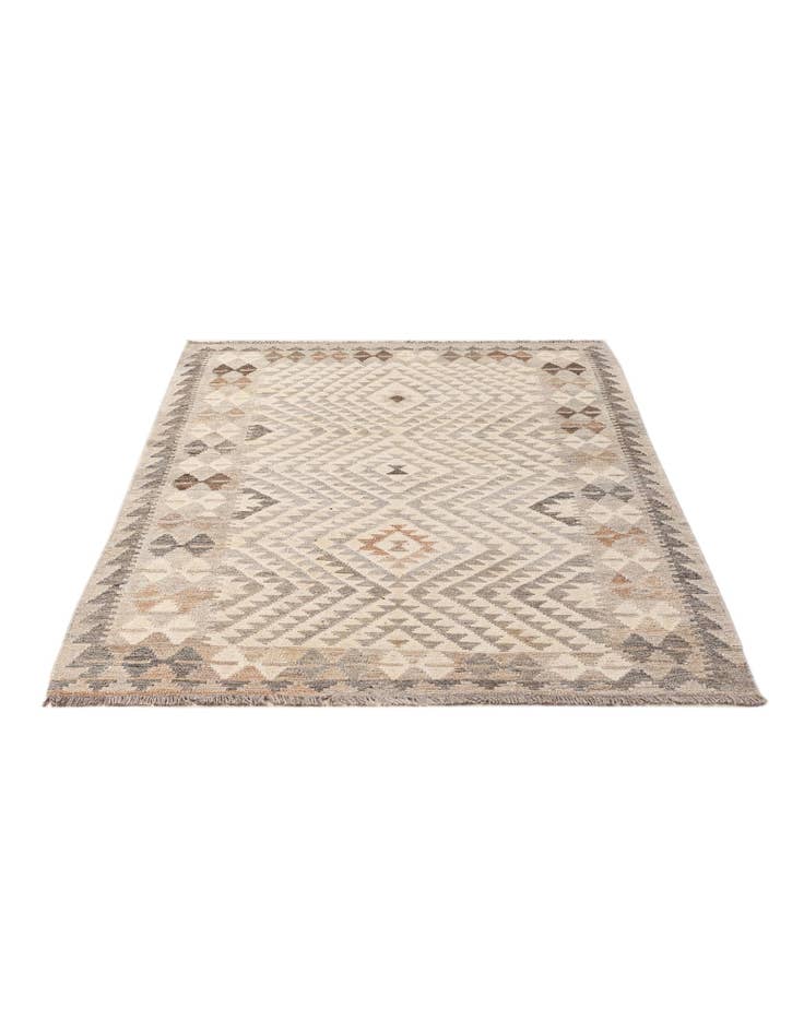 Detail image of 3' 11 x 6' Hand Woven Kilim Maymana Wool Rug