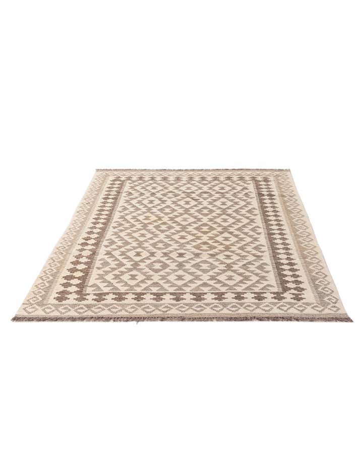 4' 1 x 5' 10 Hand Woven Kilim Maymana Wool Rug