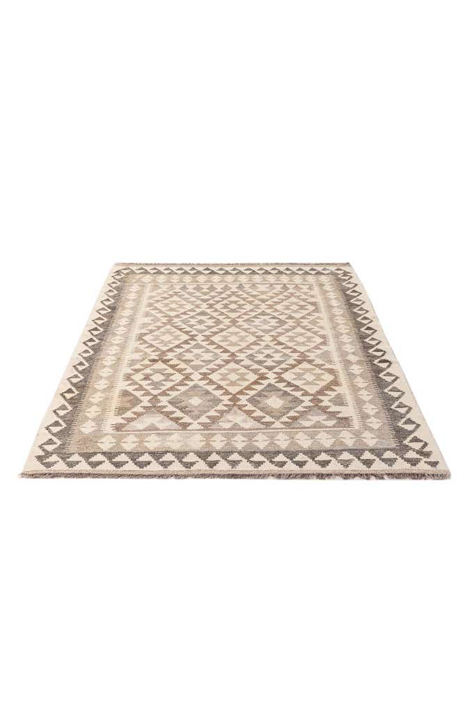 4' 1 x 5' 11 Hand Woven Kilim Maymana Wool Rug