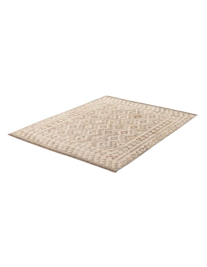 4' 11 x 6' 3 Hand Woven Kilim Maymana Wool Rug