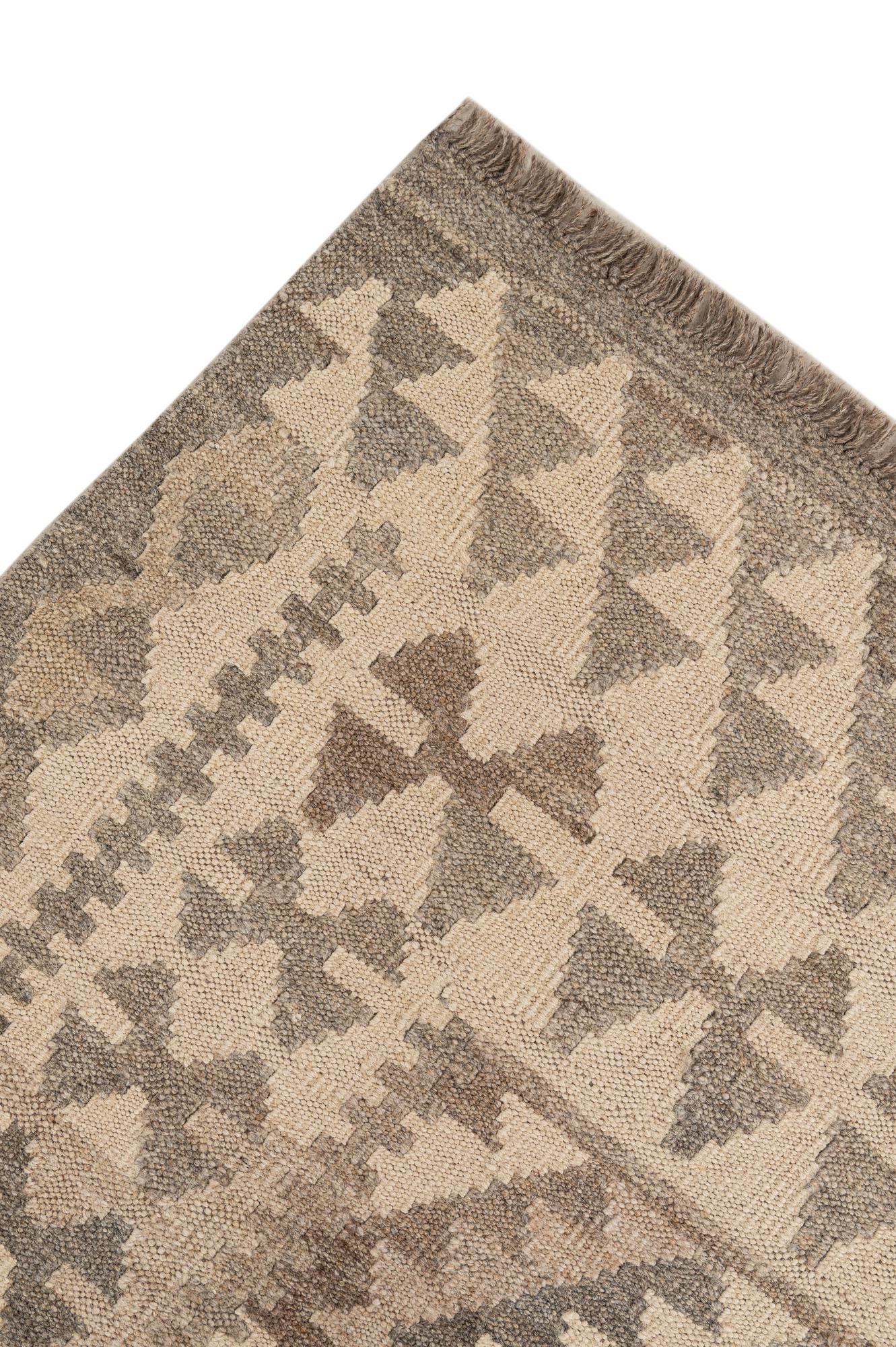 4' 11 x 6' 3 Hand Woven Kilim Maymana Wool Rug