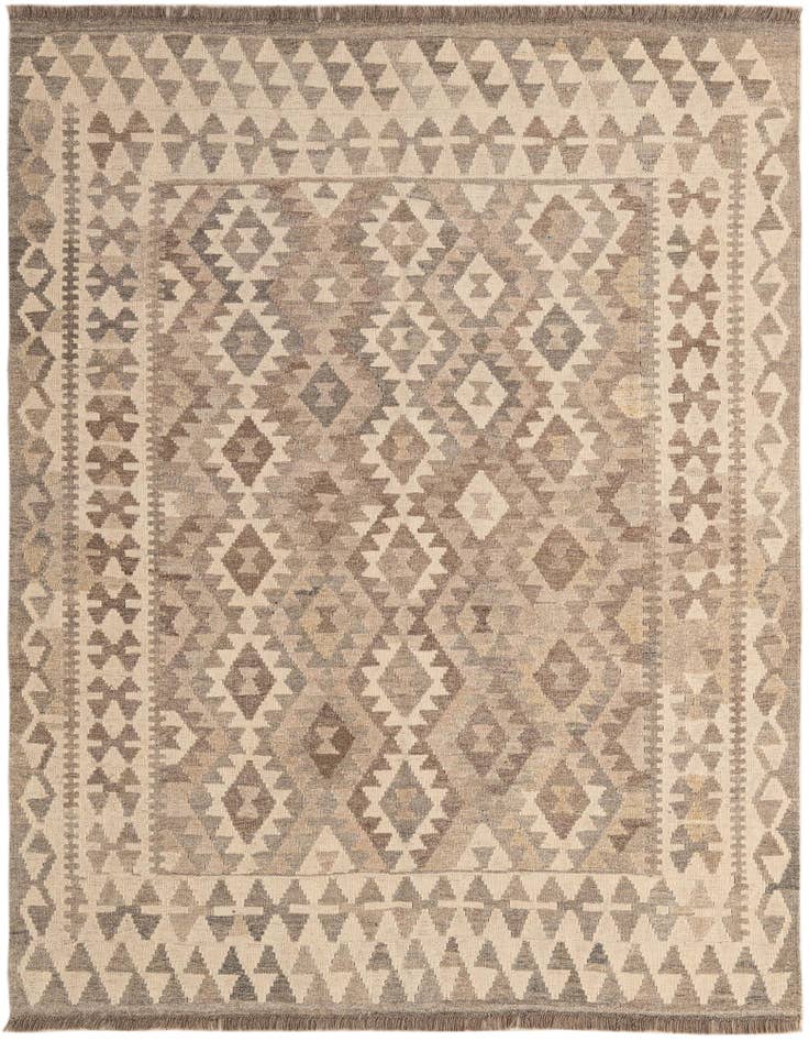 Detail image of 4' 11 x 6' 3 Hand Woven Kilim Maymana Wool Rug