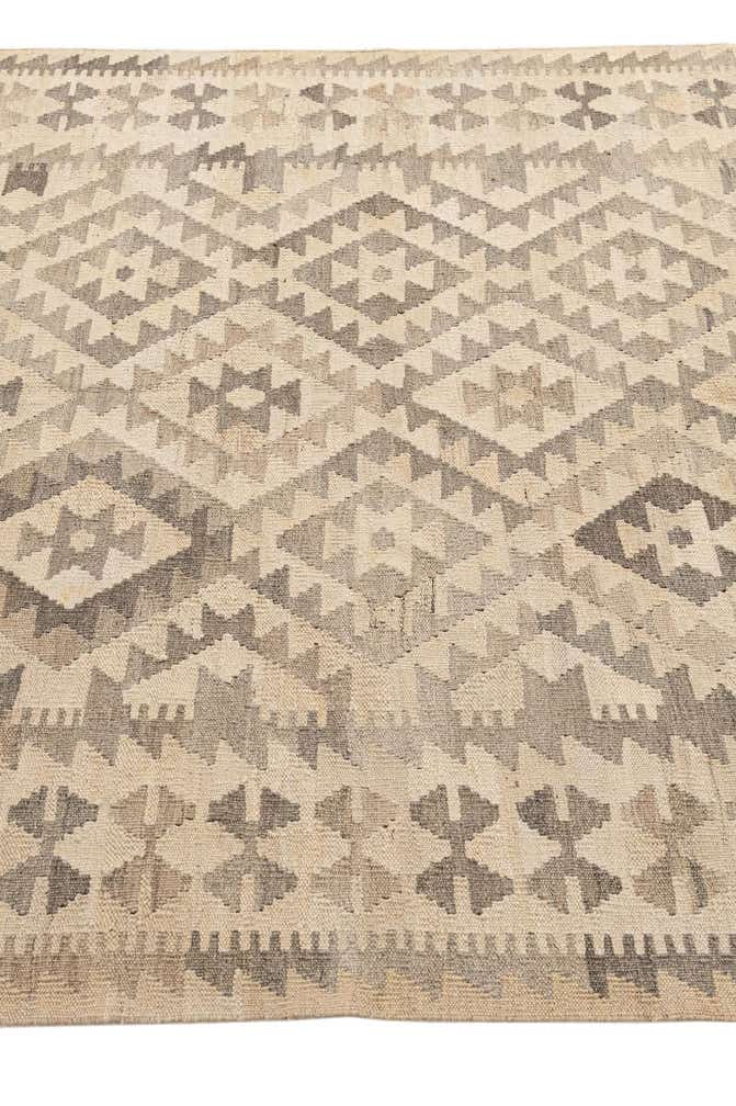 4' x 6' 7 Hand Woven Kilim Maymana Wool Rug