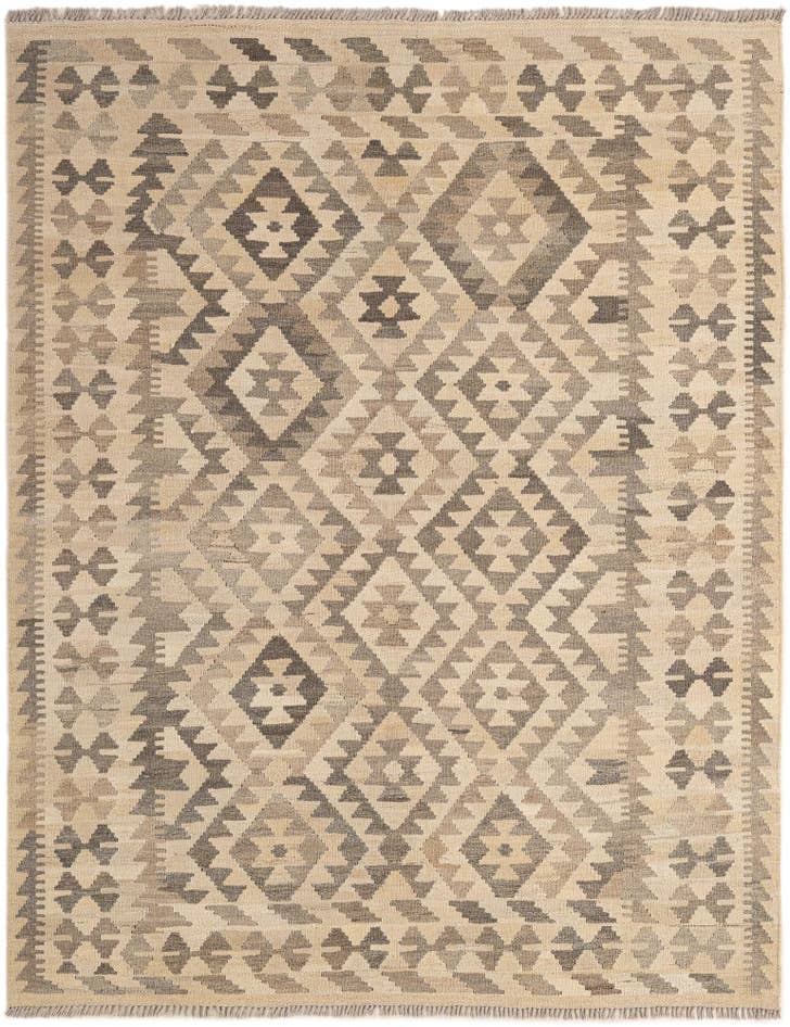Detail image of 4' x 6' 7 Hand Woven Kilim Maymana Wool Rug