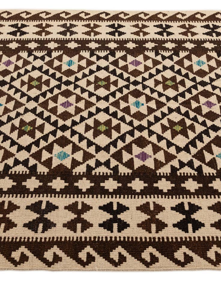 Detail image of 4' 10 x 6' 7  Hand Woven Kilim Maymana Wool Rug
