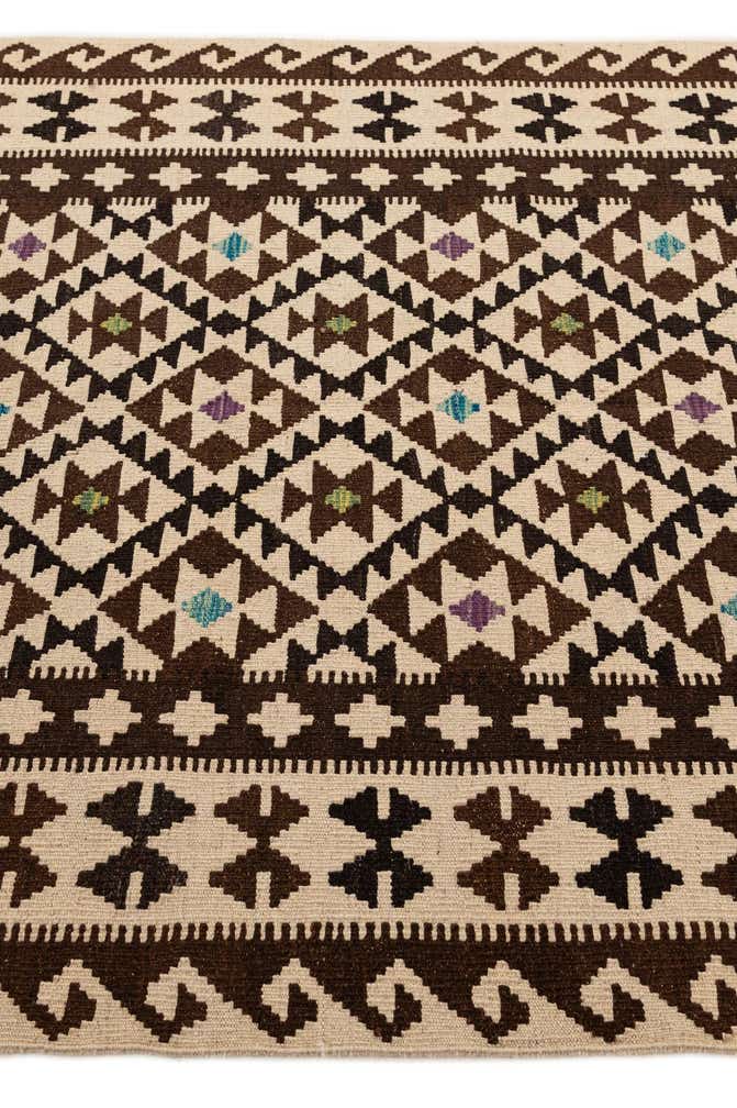 4' 10 x 6' 7 Hand Woven Kilim Maymana Wool Rug