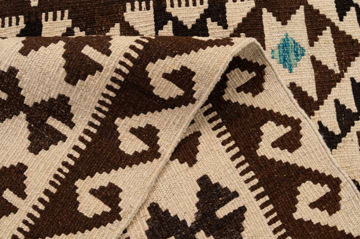 4' 10 x 6' 7 Hand Woven Kilim Maymana Wool Rug