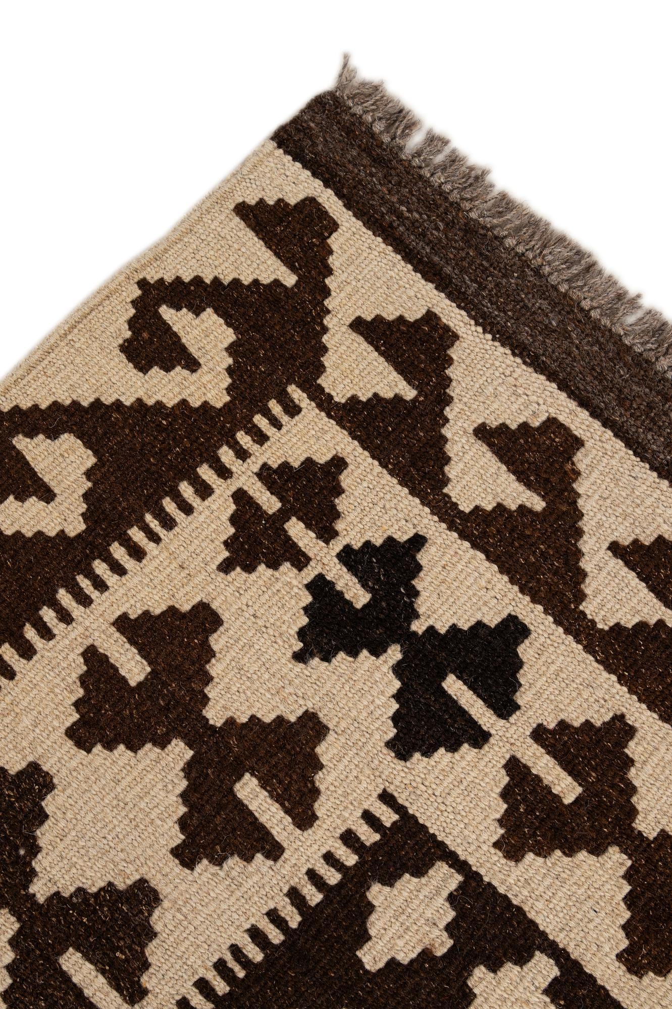 4' 10 x 6' 7 Hand Woven Kilim Maymana Wool Rug