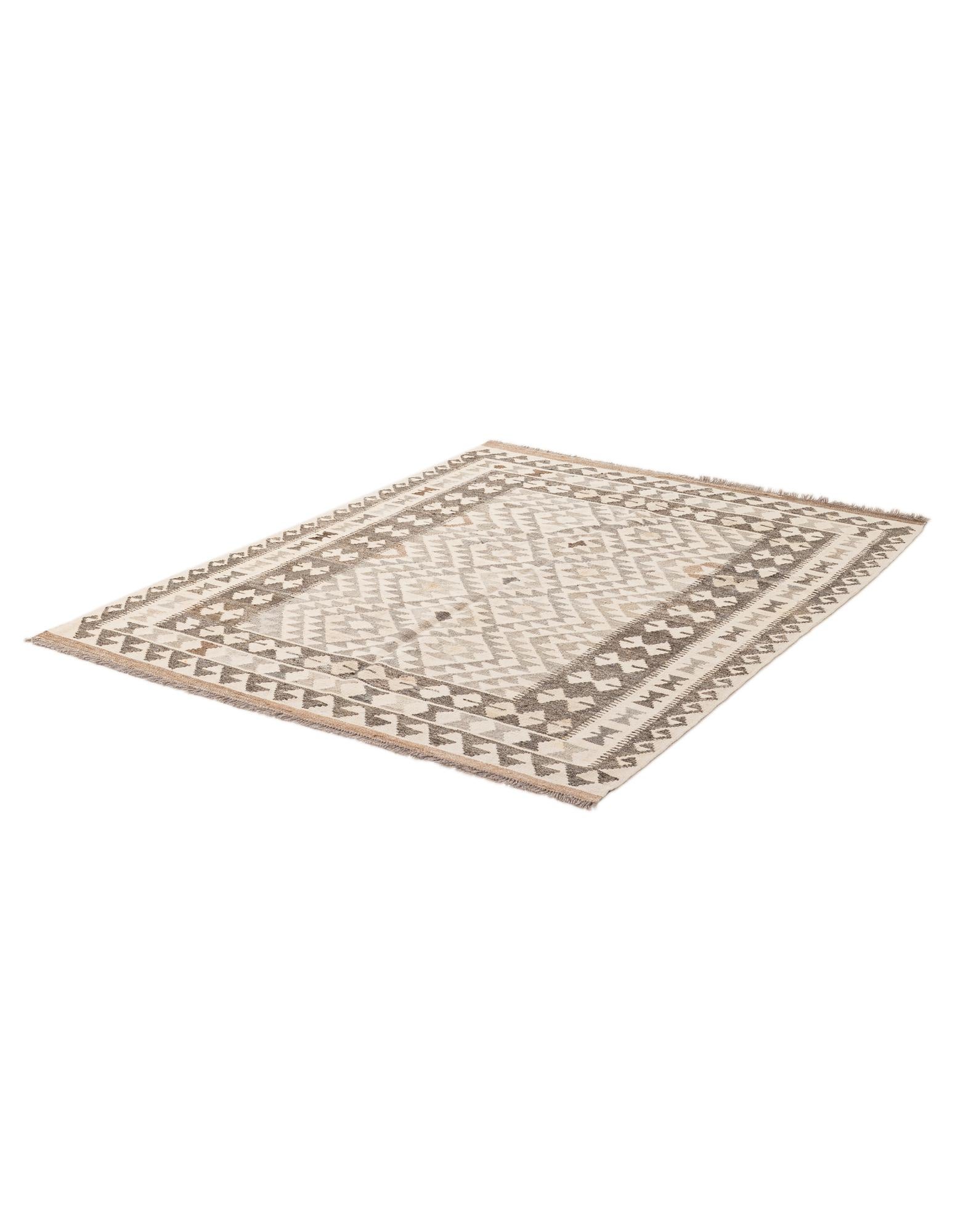 5' x 6' 7 Hand Woven Kilim Maymana Wool Rug