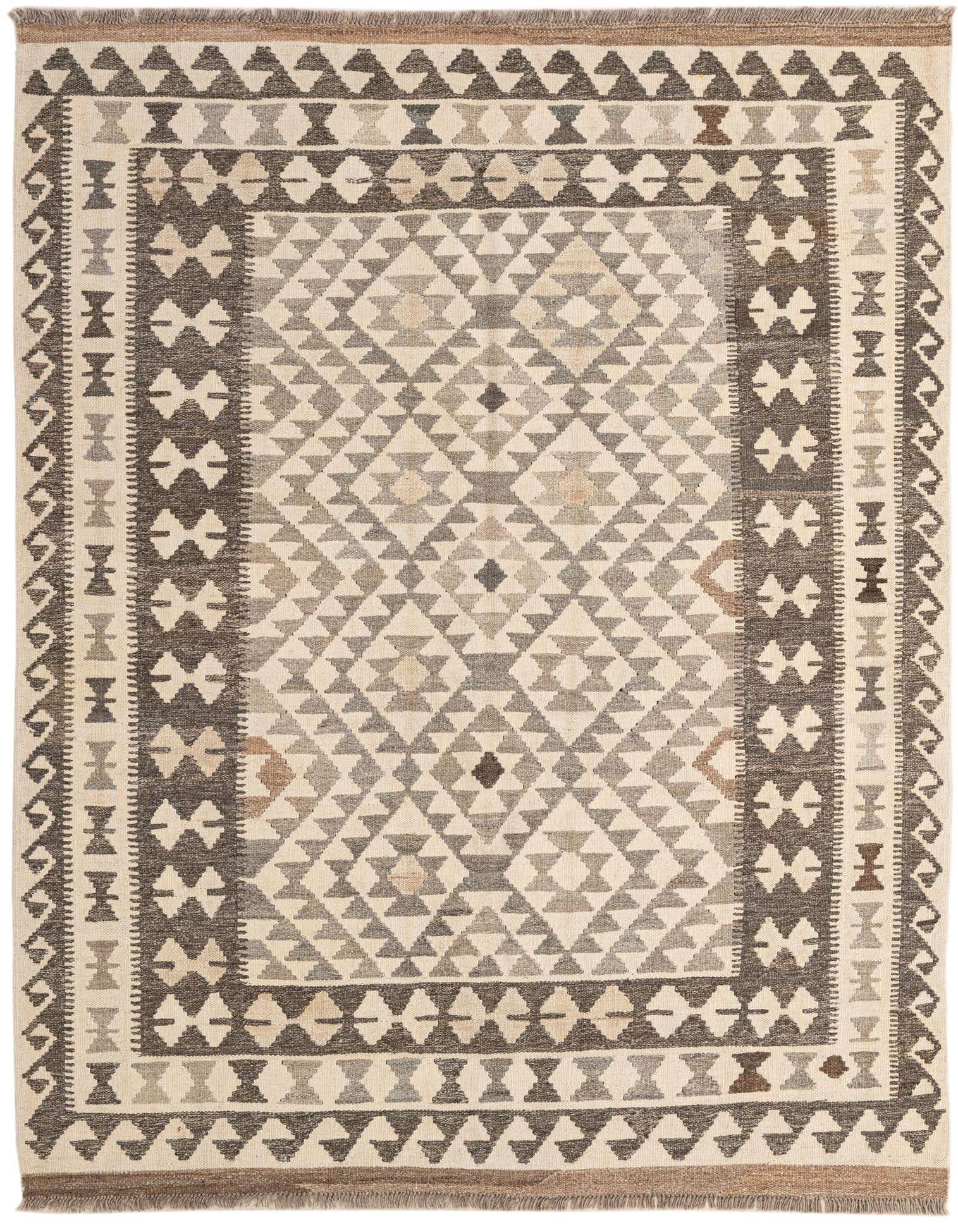 5' x 6' 7 Hand Woven Kilim Maymana Wool Rug