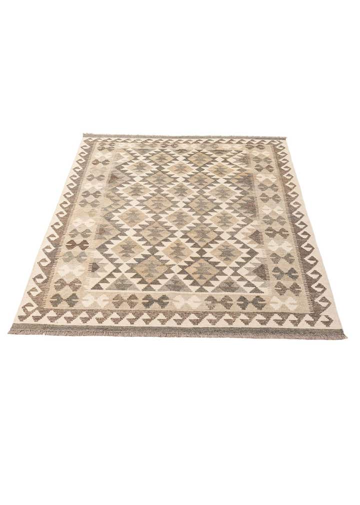 4' 10 x 6' 7 Hand Woven Kilim Maymana Wool Rug