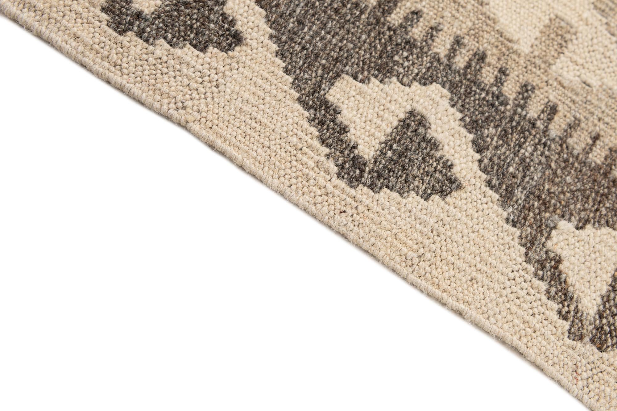 4' 10 x 6' 7 Hand Woven Kilim Maymana Wool Rug