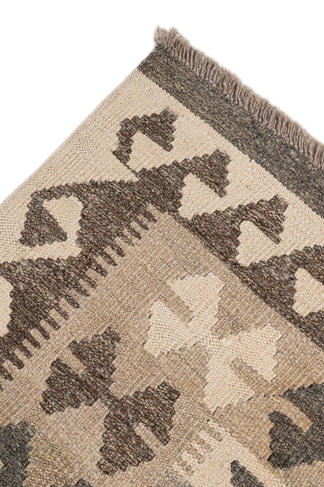 4' 10 x 6' 7 Hand Woven Kilim Maymana Wool Rug