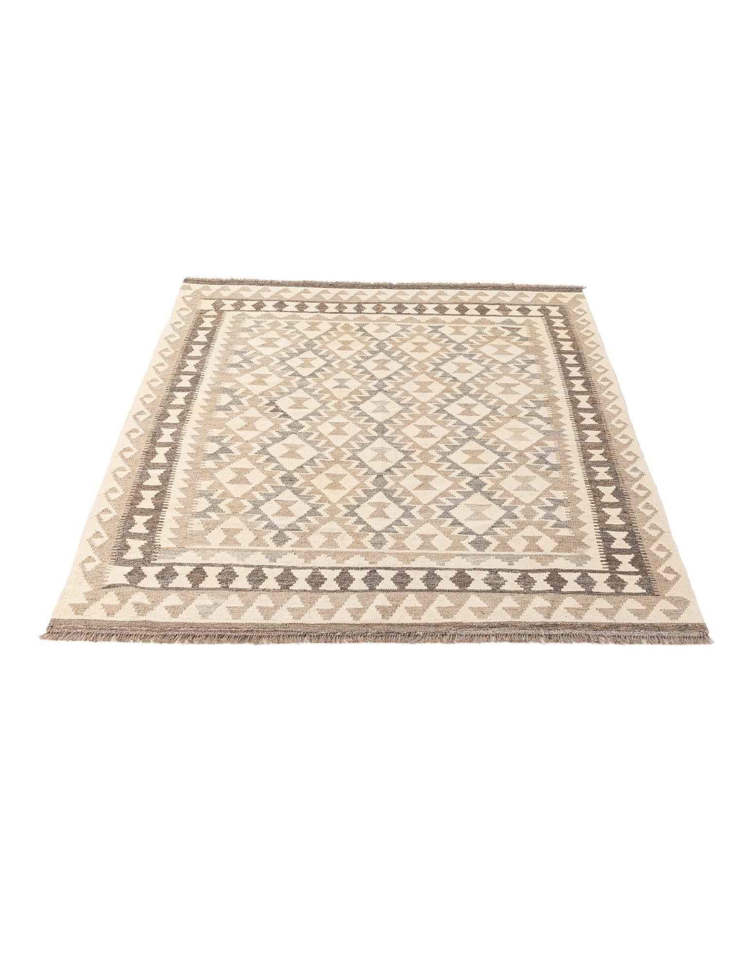 5' x 6' 9 Hand Knotted Kilim Maymana Wool Rug