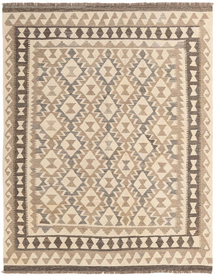Detail image of 5' x 6' 9 Hand Knotted Kilim Maymana Wool Rug
