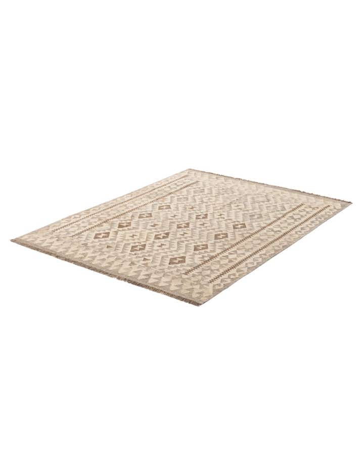 4' 10 x 6' 6 Hand Woven Kilim Maymana Wool Rug