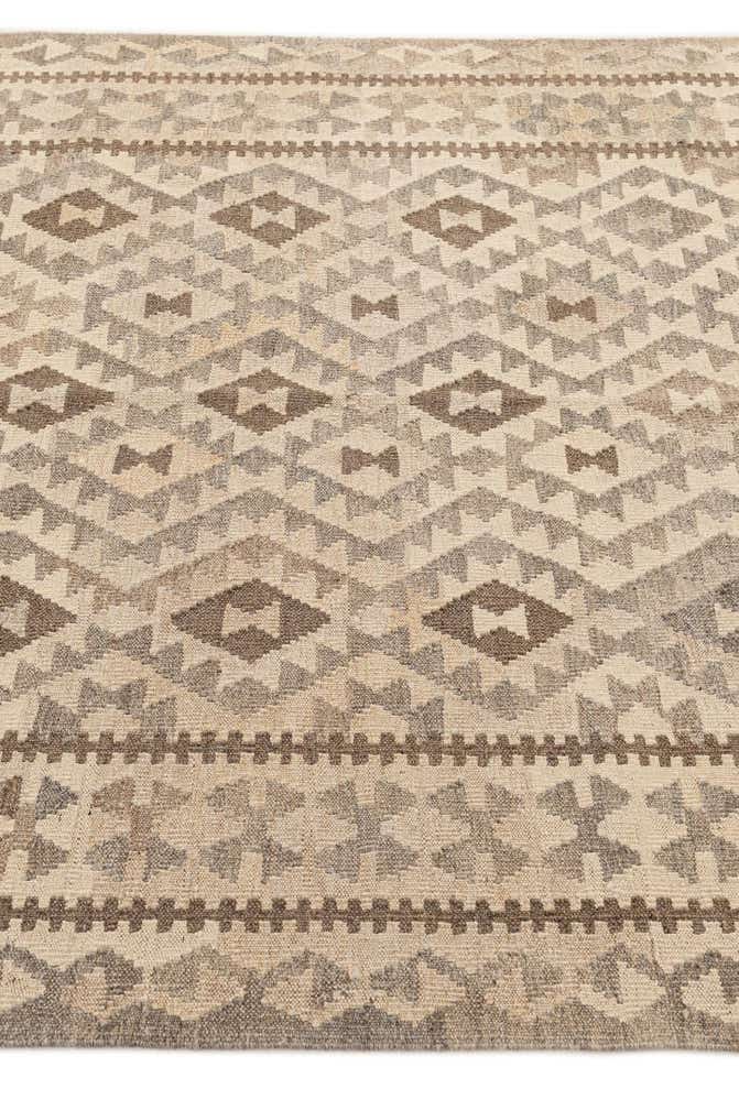 4' 10 x 6' 6 Hand Woven Kilim Maymana Wool Rug