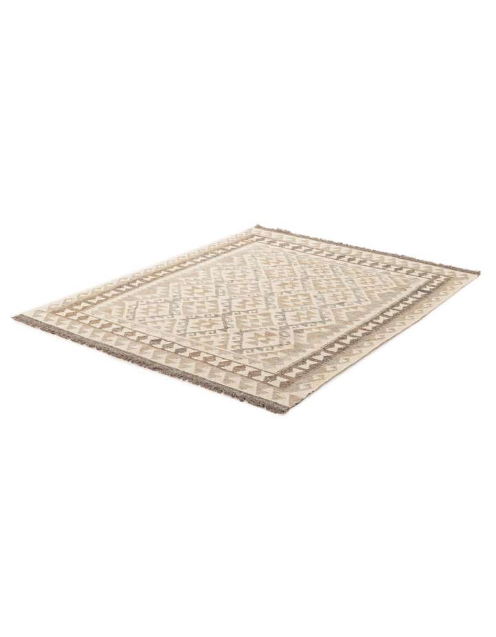 5' 2 x 6' 8 Hand Woven Kilim Maymana Wool Rug