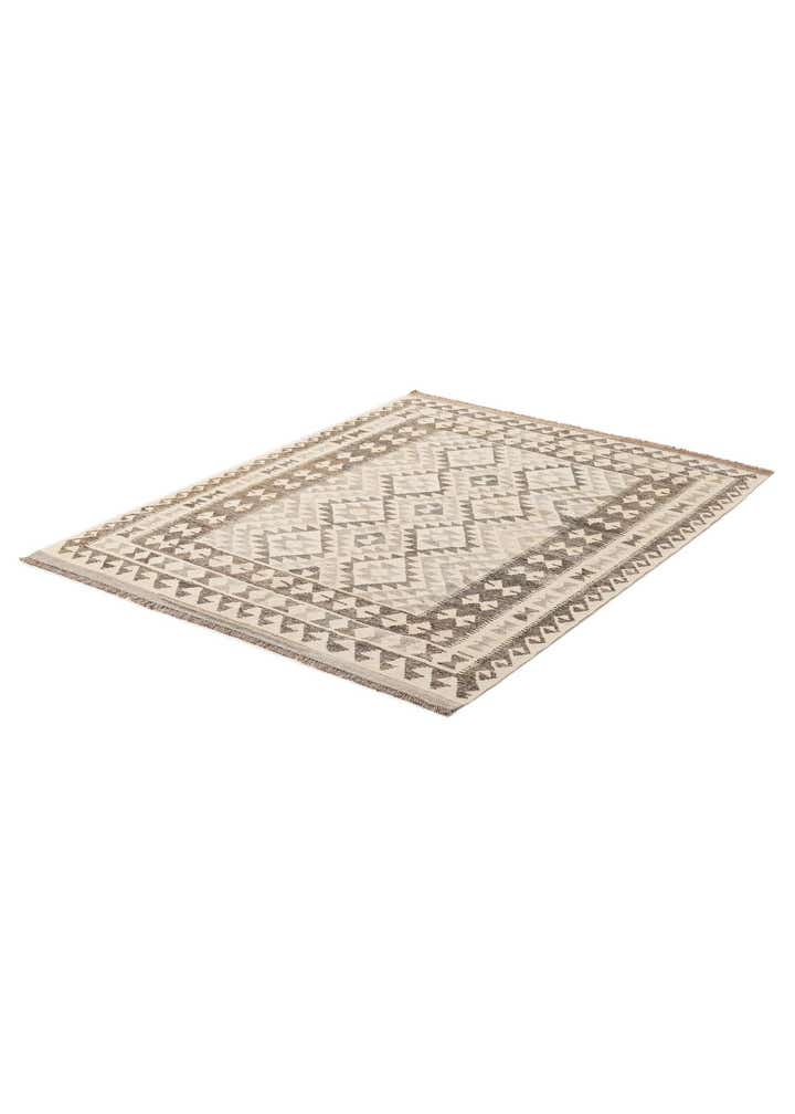 5' x 6' 7 Hand Woven Kilim Maymana Wool Rug