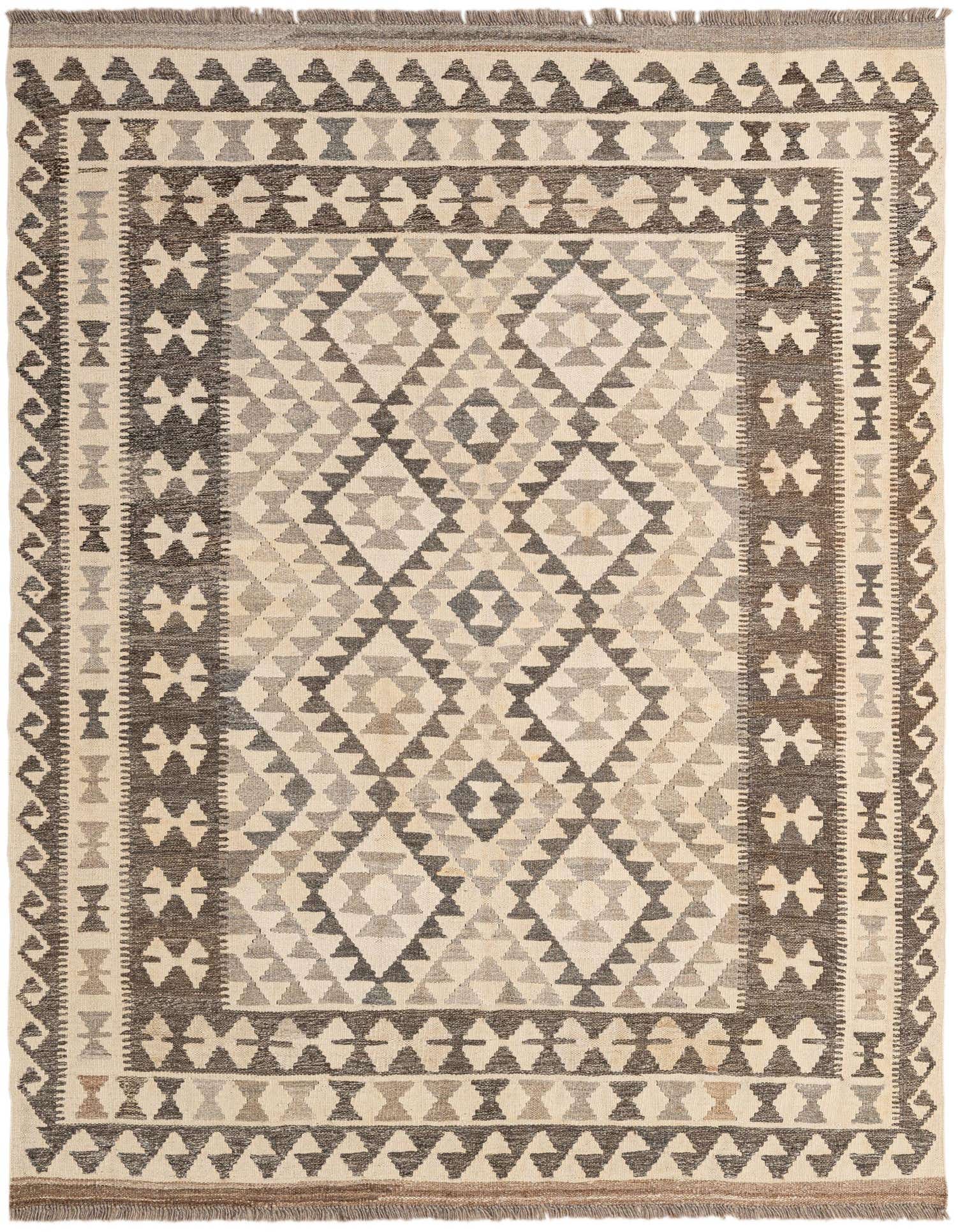 5' x 6' 7 Hand Woven Kilim Maymana Wool Rug