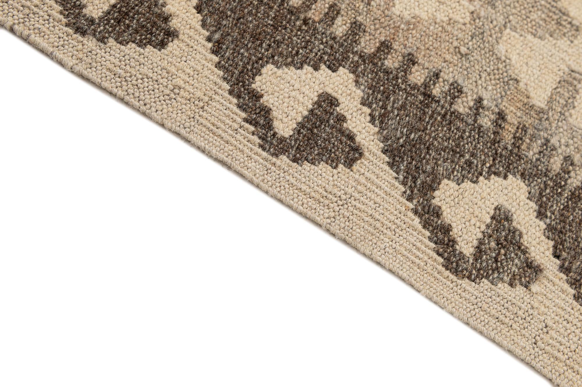 4' 11 x 6' 5 Hand Woven Kilim Maymana Wool Rug