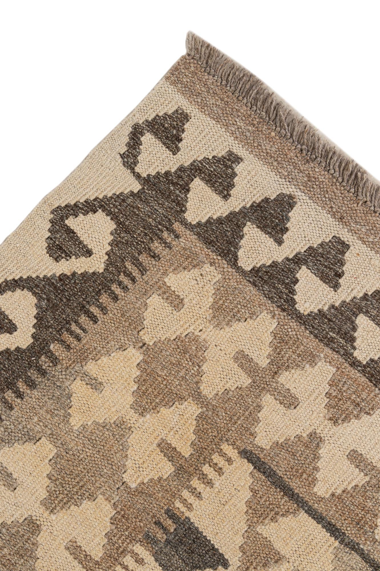 4' 11 x 6' 5 Hand Woven Kilim Maymana Wool Rug