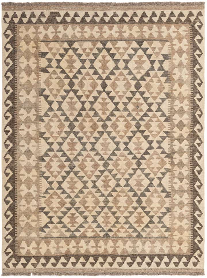 4' 11 x 6' 5 Hand Woven Kilim Maymana Wool Rug