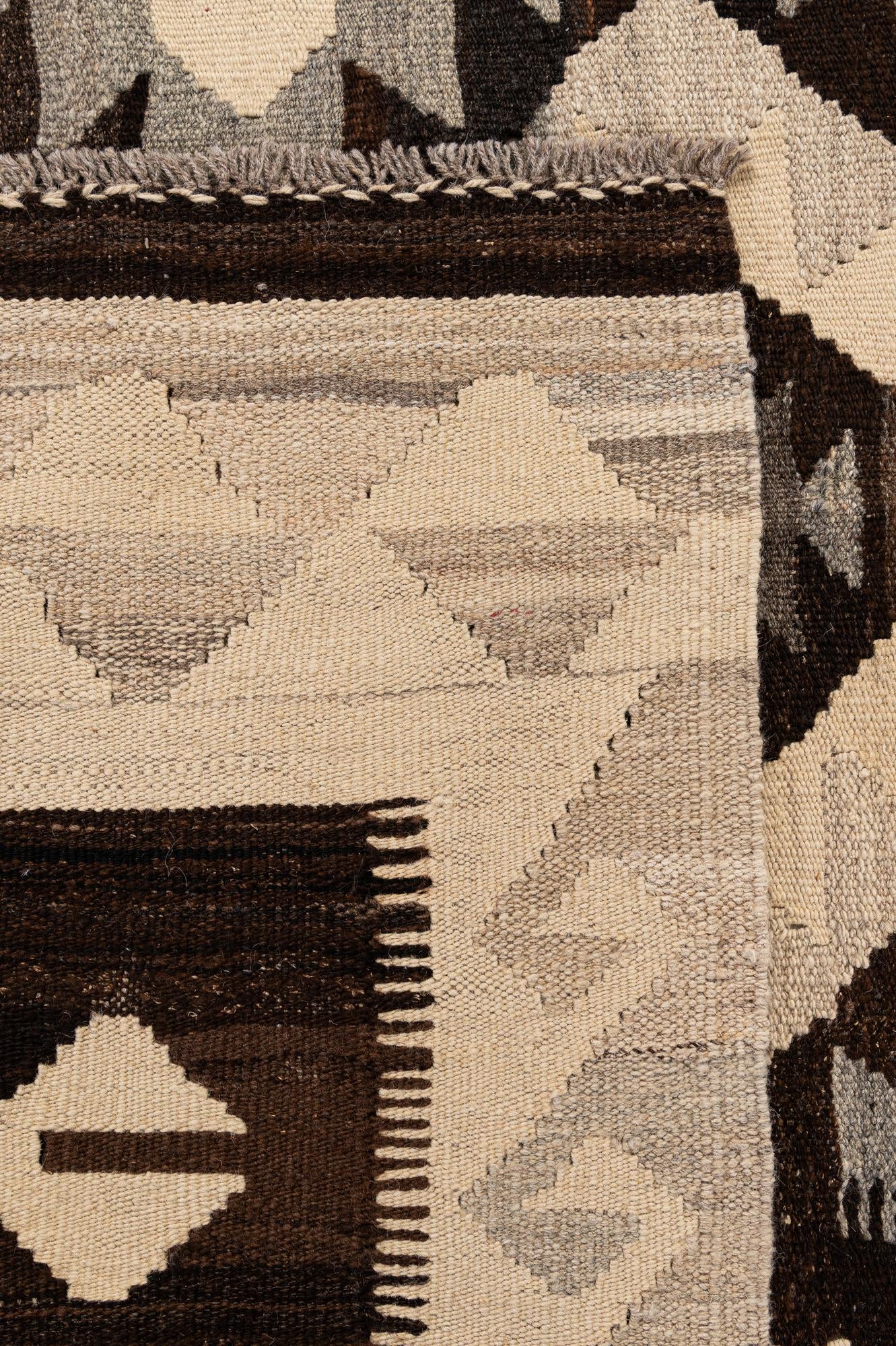 4' 11 x 6' 4 Hand Woven Kilim Maymana Wool Rug