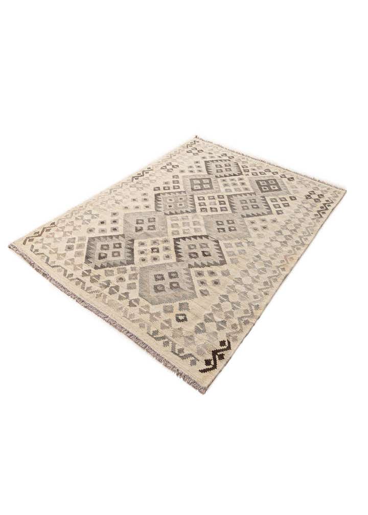 5' x 6' 8 Hand Woven Kilim Maymana Wool Rug