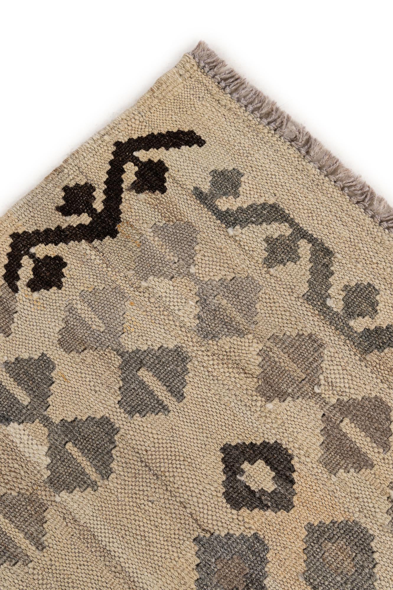 5' x 6' 8 Hand Woven Kilim Maymana Wool Rug